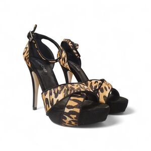 bebe Animal Print Platform Heels